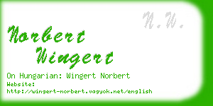 norbert wingert business card